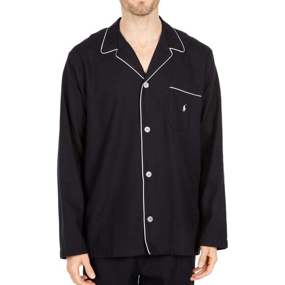 Polo Ralph Lauren Other - Polo Ralph Lauren Men’s Black Pajama Shirt XL Sleepwear Button Front Cotton